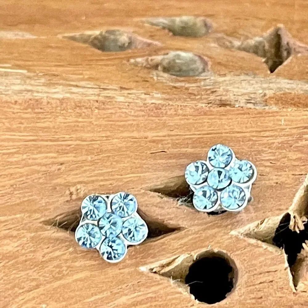 Nordstrom flower blue stone earrings